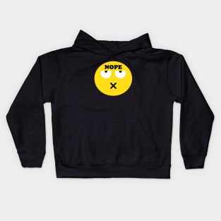 Nope Emoji Face Kids Hoodie